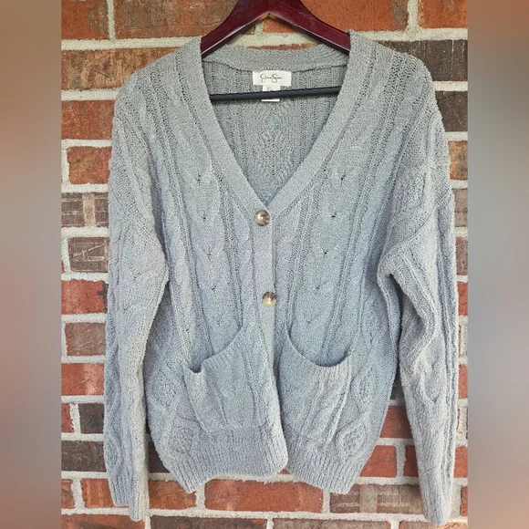 Jessica Simpson Sweaters Jessica Simpson Sage Green Cable Knit